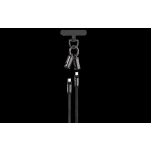 Extreme Speed Series C To L PD 27W Woven Fast Cable Lanyard (1.2M) - Black