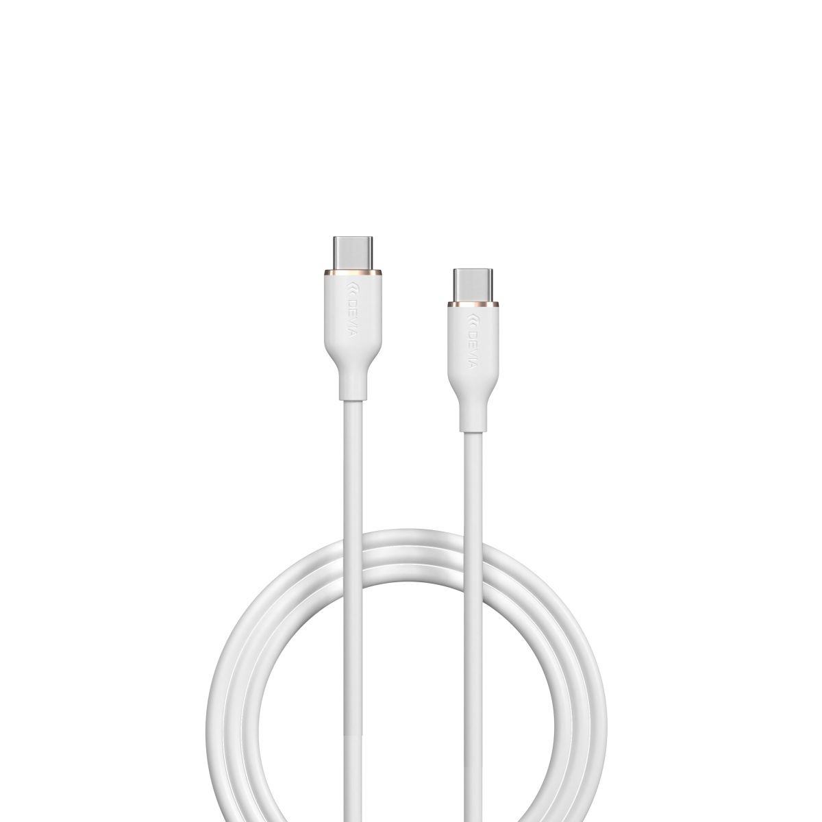 Jelly Series C to Type-C Silicone Cable(3A 1.2M) - White