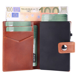 Card Wallet Leather MagSafe Luxe Cognac