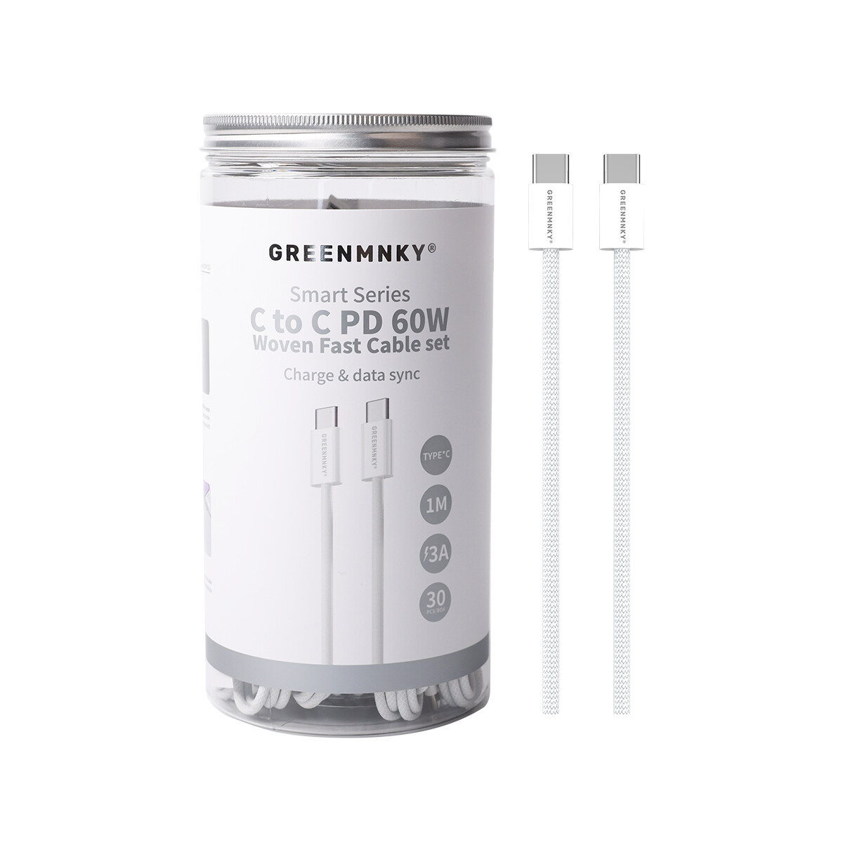 GM - SmartSeries - C to C PD 60W Woven Fast Cable (3A,1M)...