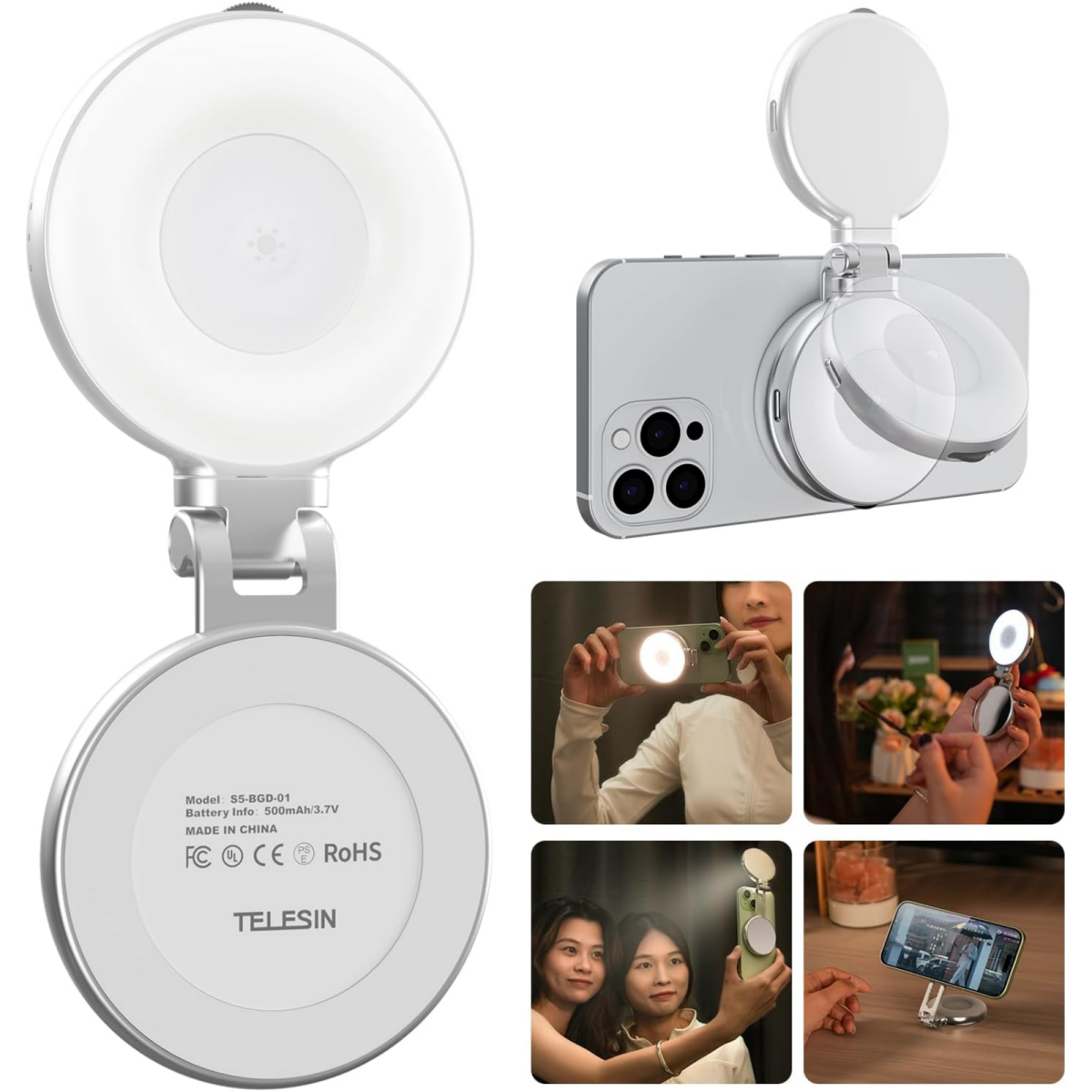 TELESIN - Magnetic Selfie Ring Light