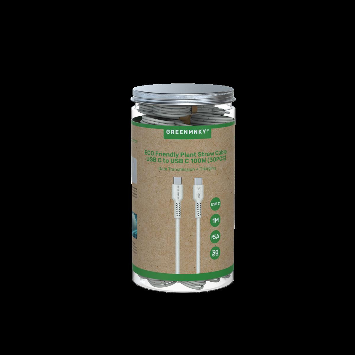 EcoSeries- Cable Plant Straw USB C to USB C 100W (VPE30)