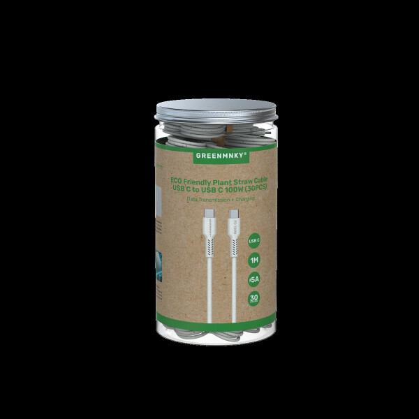 EcoSeries- Cable Plant Straw USB C to USB C 100W (VPE30)