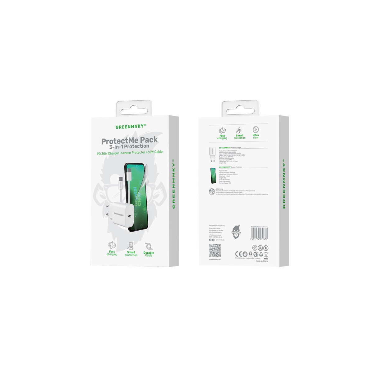 3in1 Starter Kit CC Folie + 30w Charger  box