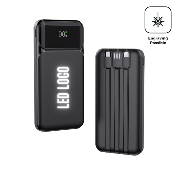 GM Powerbank with built-in cable (engravable)